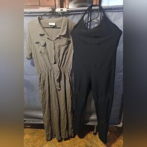 Black Jumpsuit and Olive Green Dress Set